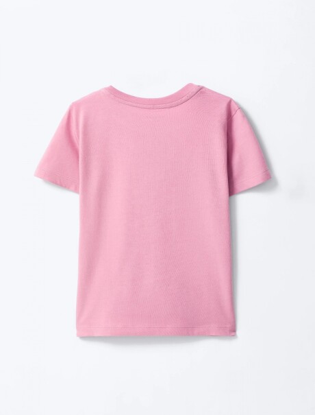 CAMISETA INFANTIL CON ESTAMPA ROSADO