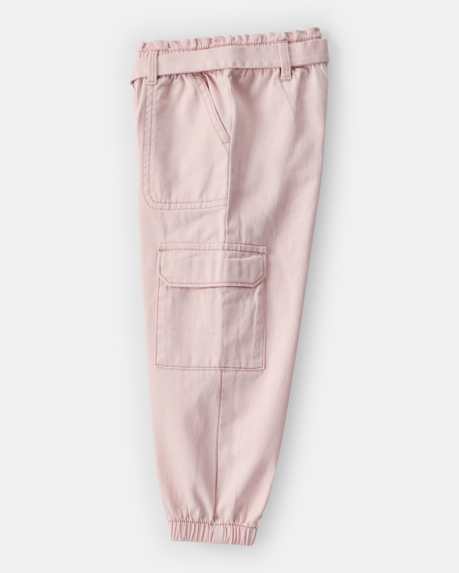 Pantalón cargo de algodón, rosado Sin color