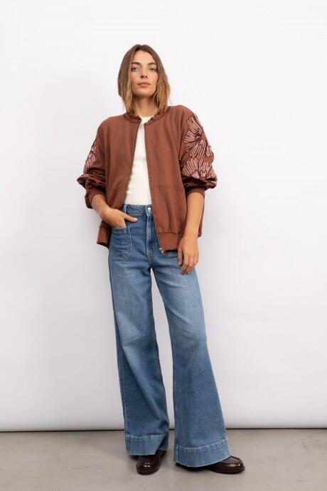 Campera Floral Marrón