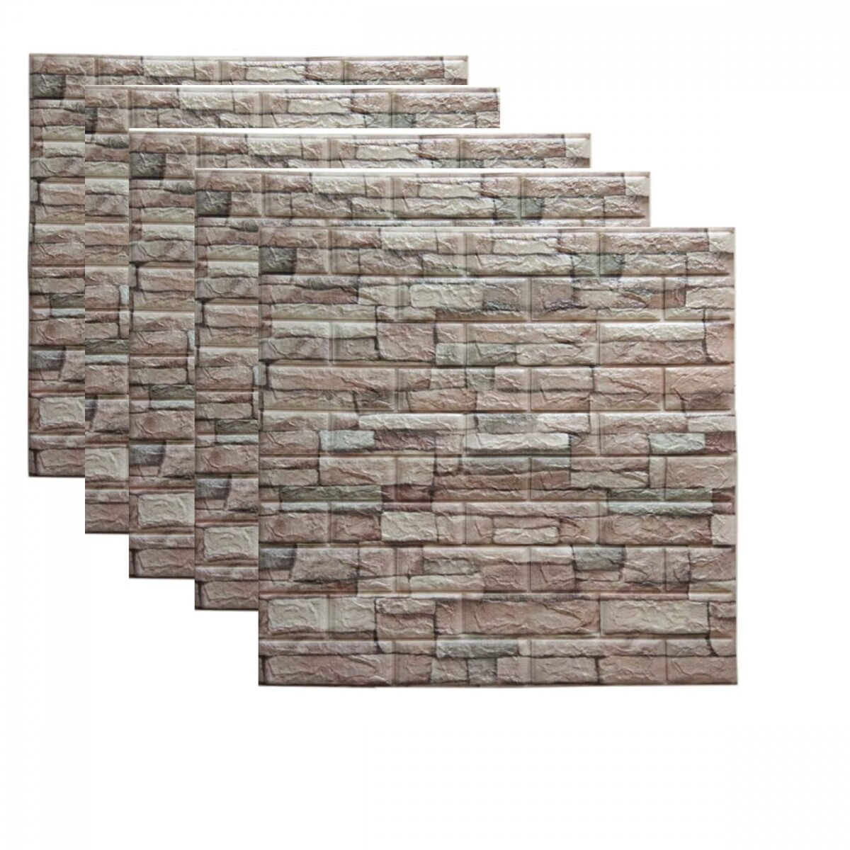 Pack X5 Placas Autoadhesivas Ladrillo Revestimiento - Gris 