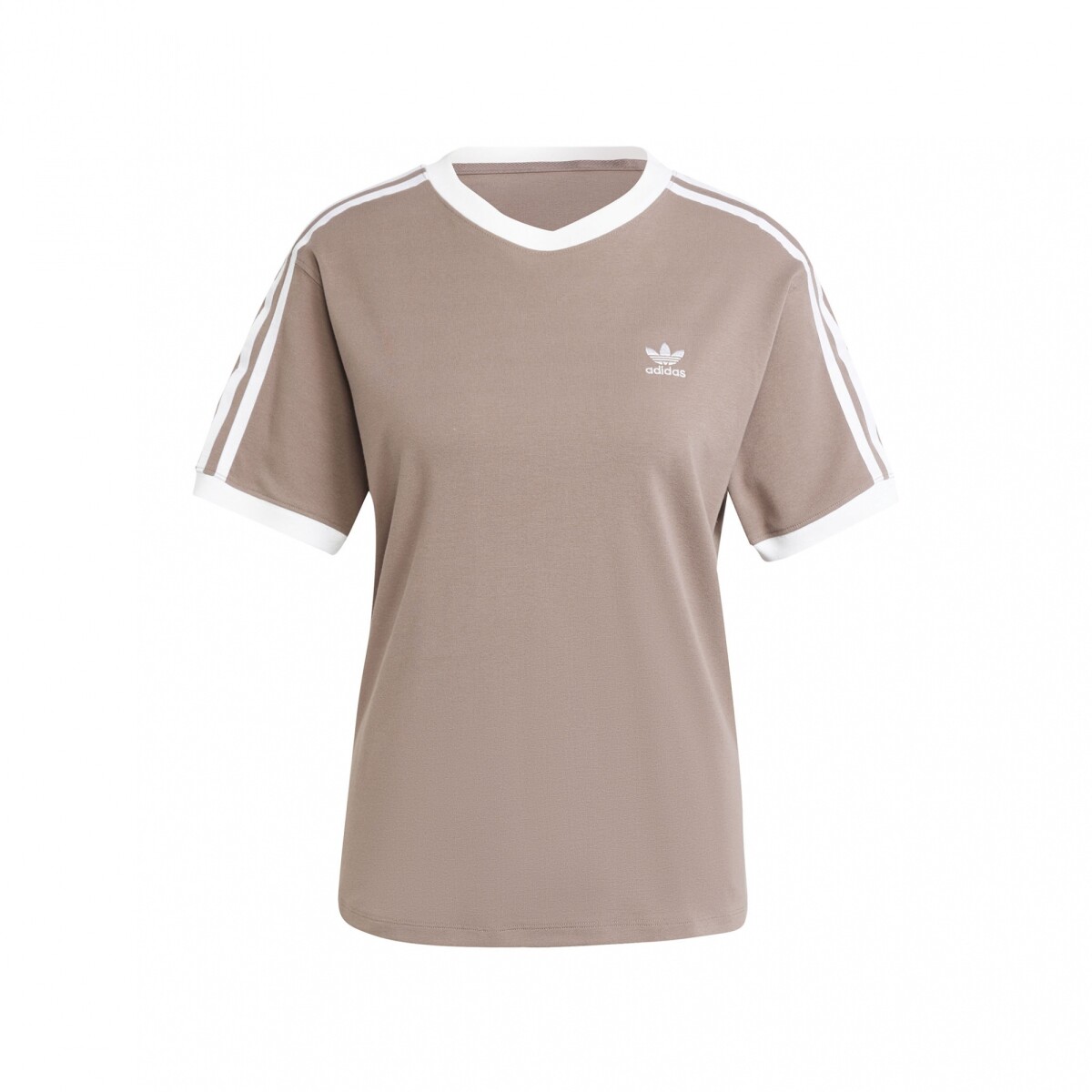 adidas 3 STRIPE TEE - BROWN 