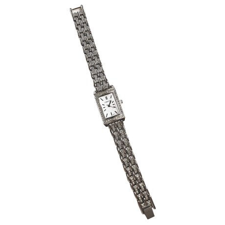 Reloj Pulsera para Mujer Diseño Clásico Elegante con Brillos Plateado