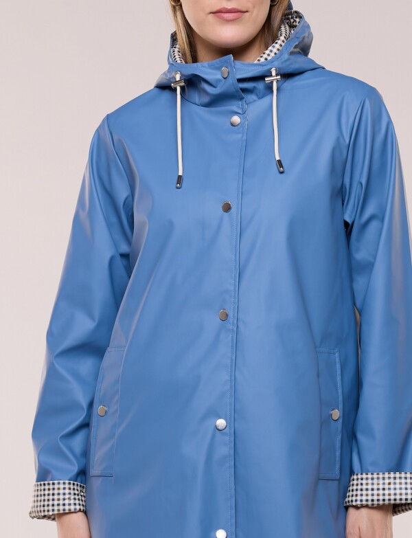 Piloto Engomado Impermeable Con Capucha CELESTE OSCURO