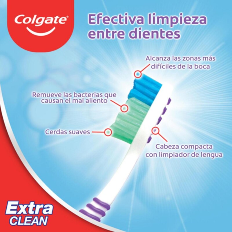 Cepillo De Dientes Colgate Extra Clean 2x1 Cepillo De Dientes Colgate Extra Clean 2x1