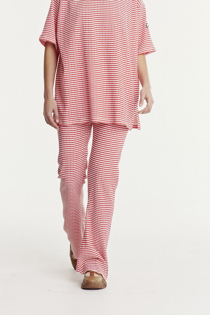 Pantalón Brick Cuadrillé Rojo