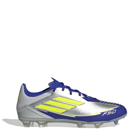 Championes de Fútbol 11 Unisex Adidas F50 League FG Messi Plateado - Azul - Amarillo