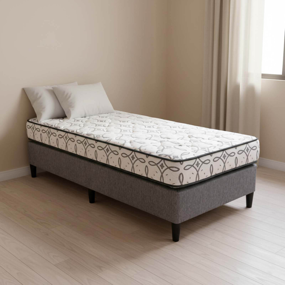 SOMMIER - 1 PLAZA ESPUMA ALTA DENSIDAD VANILA 17 CM ALTURA 