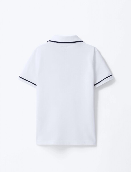 POLO DE NIÑO CON LOGO BORDADO BLANCO