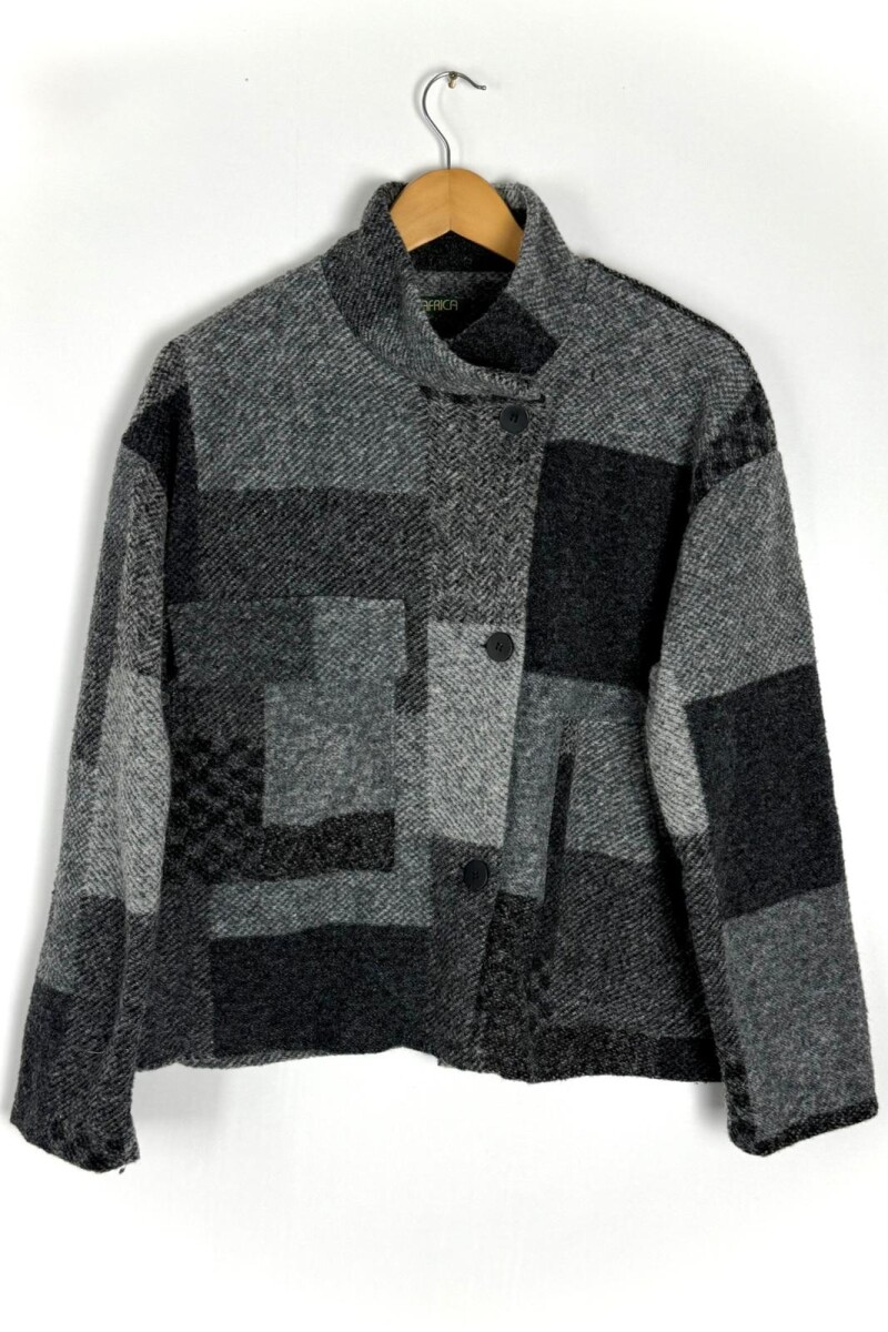 CHAQUETA C/LANA GRISAL - NEGRO 