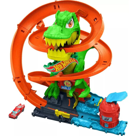 Hot Wheels Pista Jurassic World T-rex Vs Fire Station 36 Cm Hot Wheels Pista Jurassic World T-rex Vs Fire Station 36 Cm