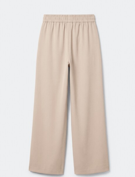 PANTALÓN RECTO DE TELA - BEIGE BEIGE