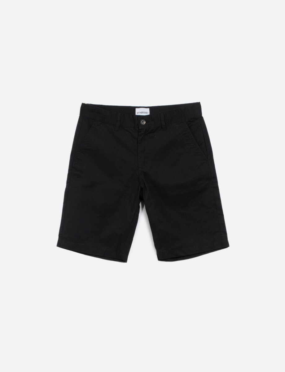 Short de gabardina - NEGRO 