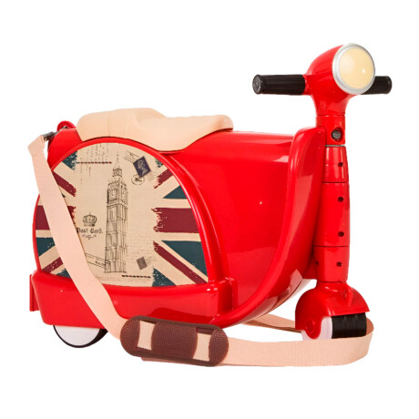 Valija De Viaje Niño Infantil Andador Moto 2 En 1 Rojo