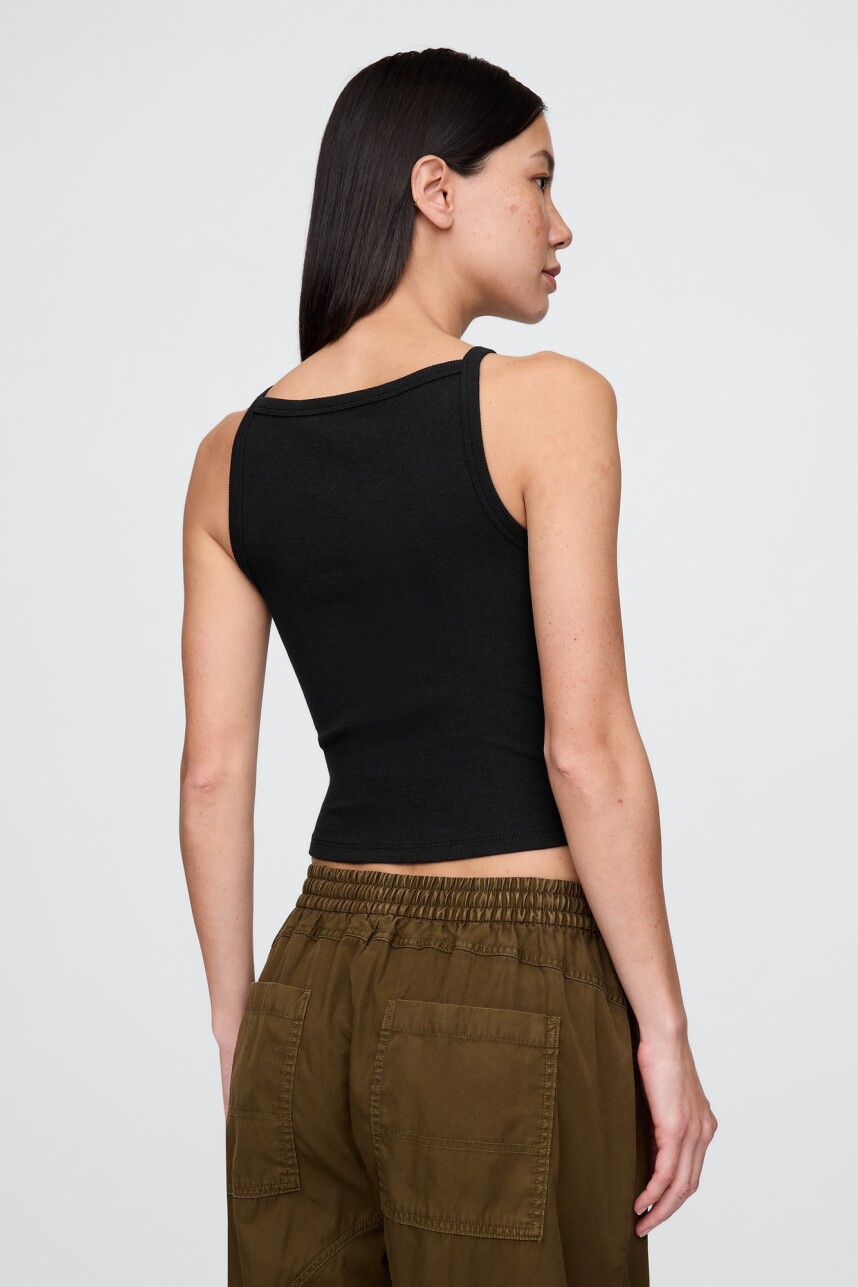 Musculosa Algodón Rib Mujer Black