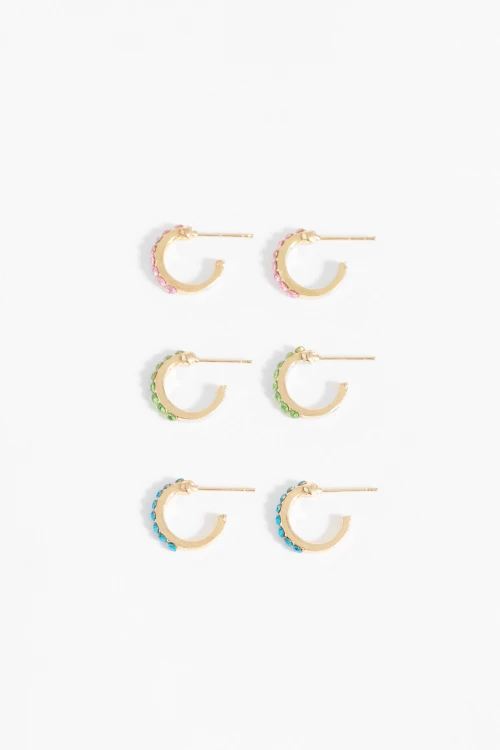 Set aros strass color dorado