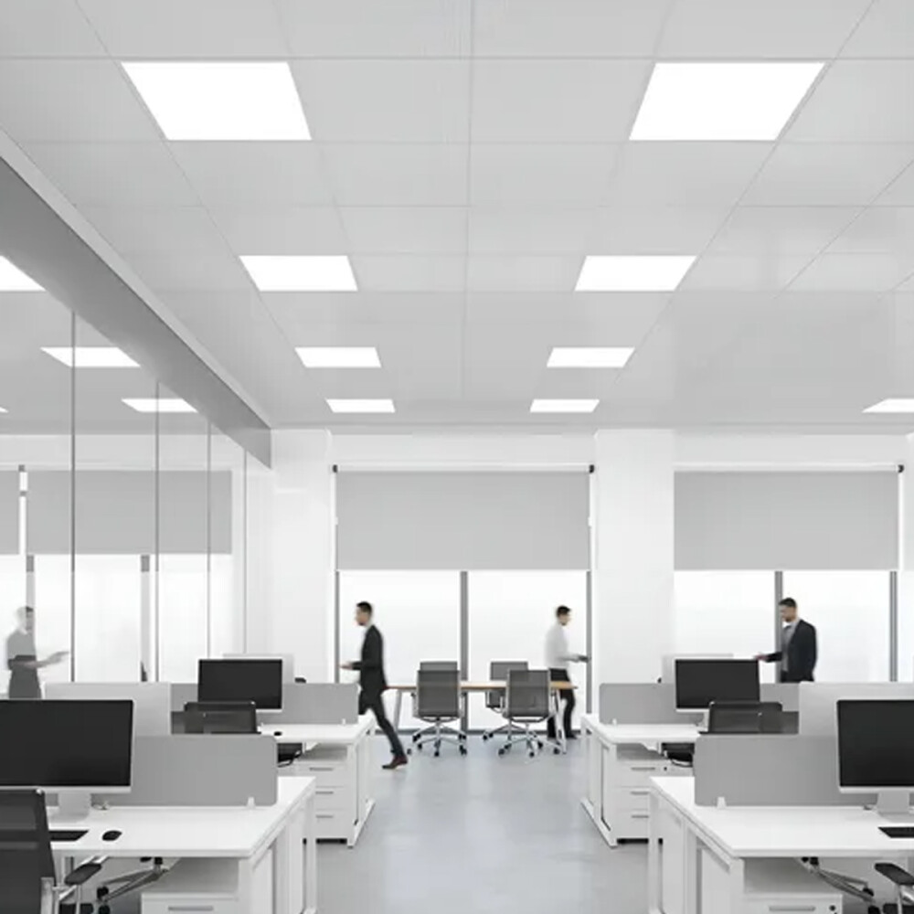 Panel De Techo Pack X4 Plafón Cuadrado Luz Blanco Blanco Panel De Techo Pack X4 Plafón Cuadrado Luz Blanco Blanco