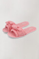 Pantufla abierta moña Rosa coral