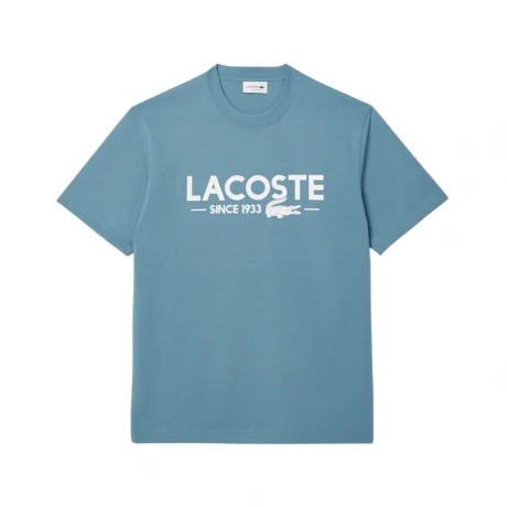 REMERA LACOSTE CUELLO REDONDO C/ESTAMPA CELESTE