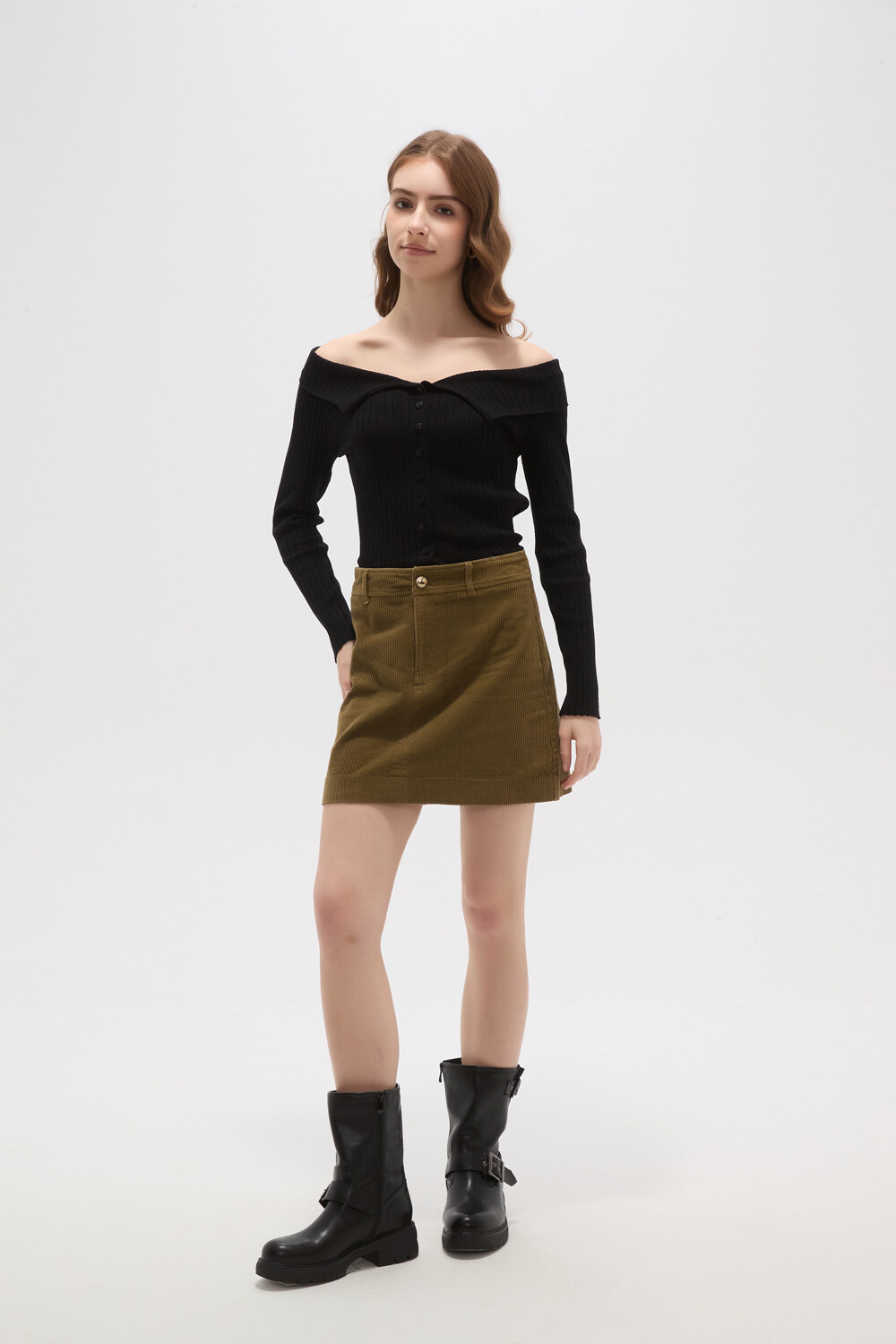 Falda Quyros Verde Oliva Oscuro