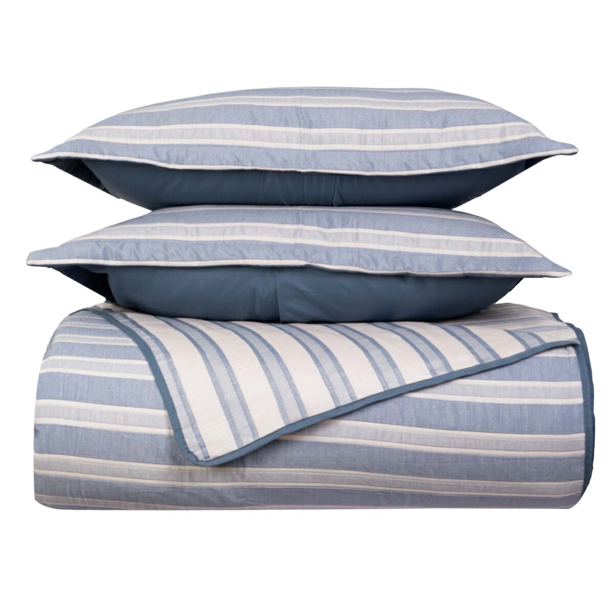 SET CUBRECAMA - 1 PLAZA ALGODON-Y-POLIESTER AZUL MATRESS 