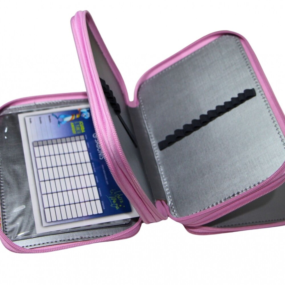 CARTUCHERA SABONIS DE 3 PISOS SIN UTILES ROSADO CLARO