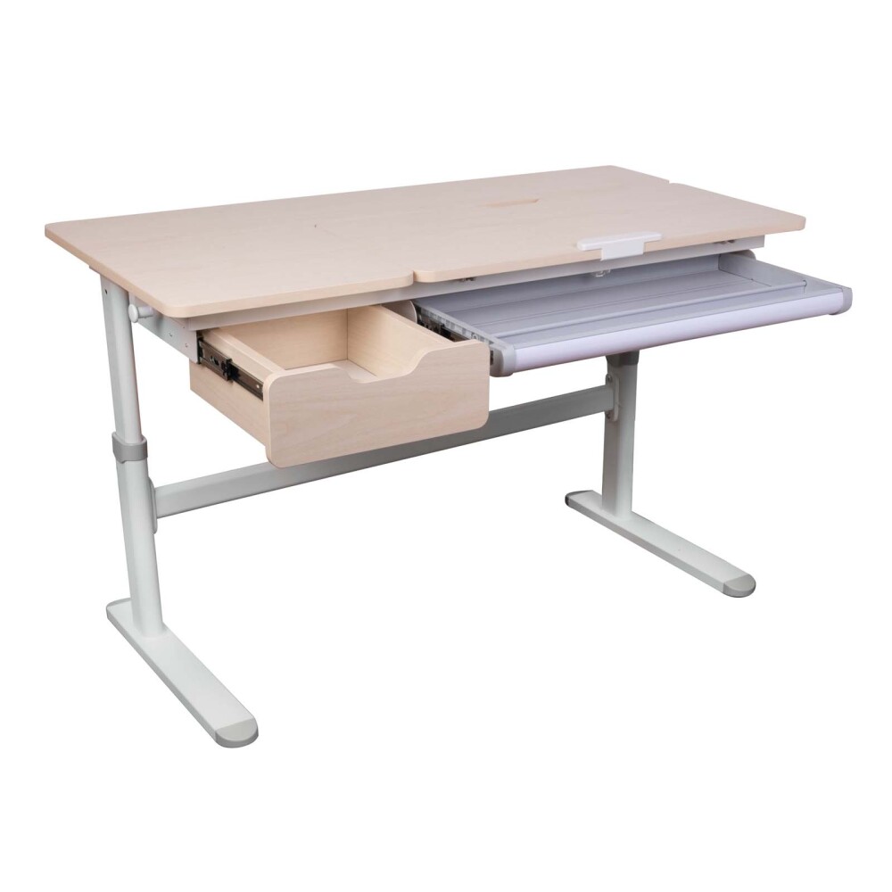 ESCRITORIO REGULABLE KIDS MDF-Y-METAL BLANCO GALILEO 1,2M