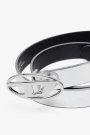 CINTURÓN LOGO D CUERO BRILLO Plata