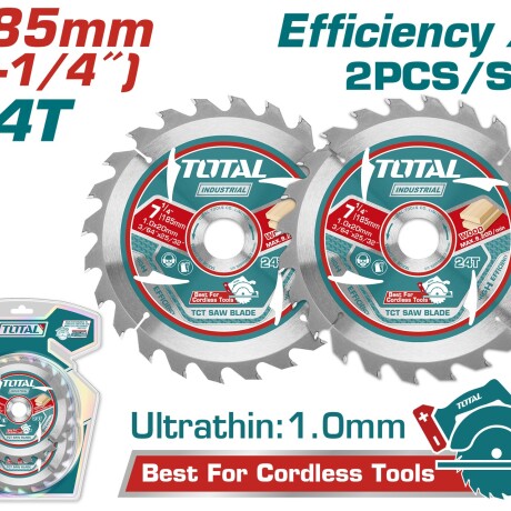 Set 2 discos 7 1/4" p sierra circular 24 dientes total TAC2331853 Set 2 discos 7 1/4" p sierra circular 24 dientes total TAC2331853