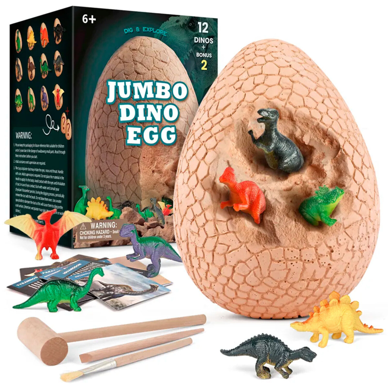 Kit De Excavación Jumbo Huevo De Dinosaurio x12 — El Rey del entretenimiento