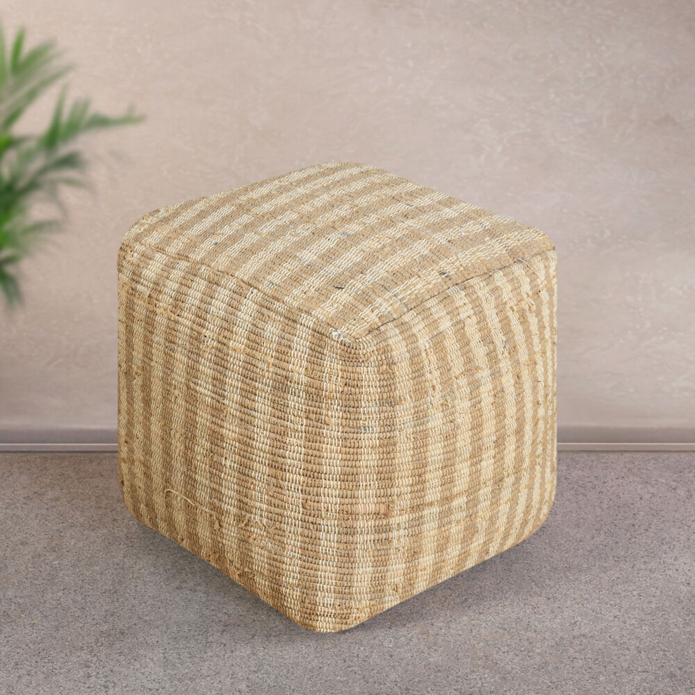 POUF KAMEEL NATURAL/BEIGE ALGODÓN DENIM