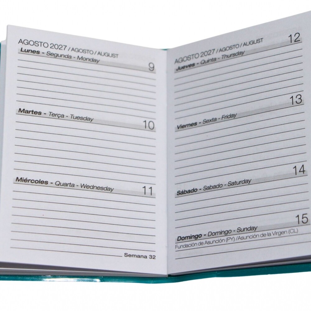 AGENDA ABEZETA PICCOLA 205 AGENDA DE BOLSILLO COLOR TURQUESA