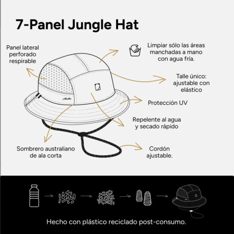 Sombrero Martha Duna Jungle Hat Negro/Celeste