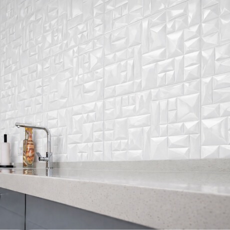 Cerámica BLANCO CON RELIEVE 40X75 GAMAS DE BLANCO