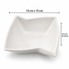 Bowl Compotera de Loza Blanca Diseño Cuadrado Ondulado - Por Unidad Bowl Compotera de Loza Blanca Diseño Cuadrado Ondulado - Por Unidad