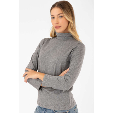 Polera algodón elastano Gris melange