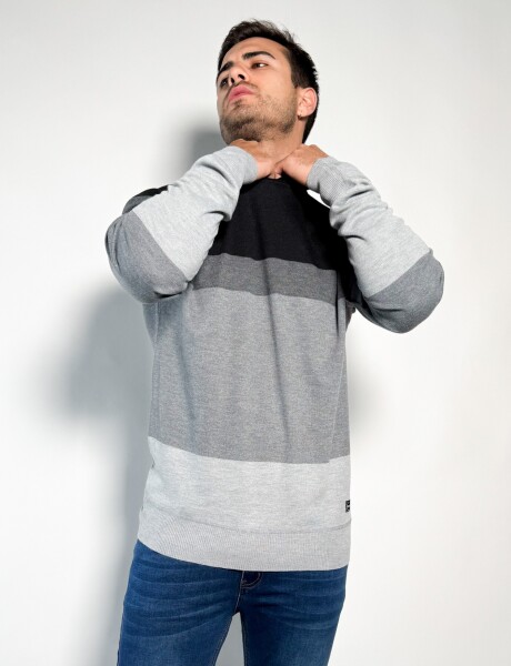Sweater rayado tejido Pedro Gris