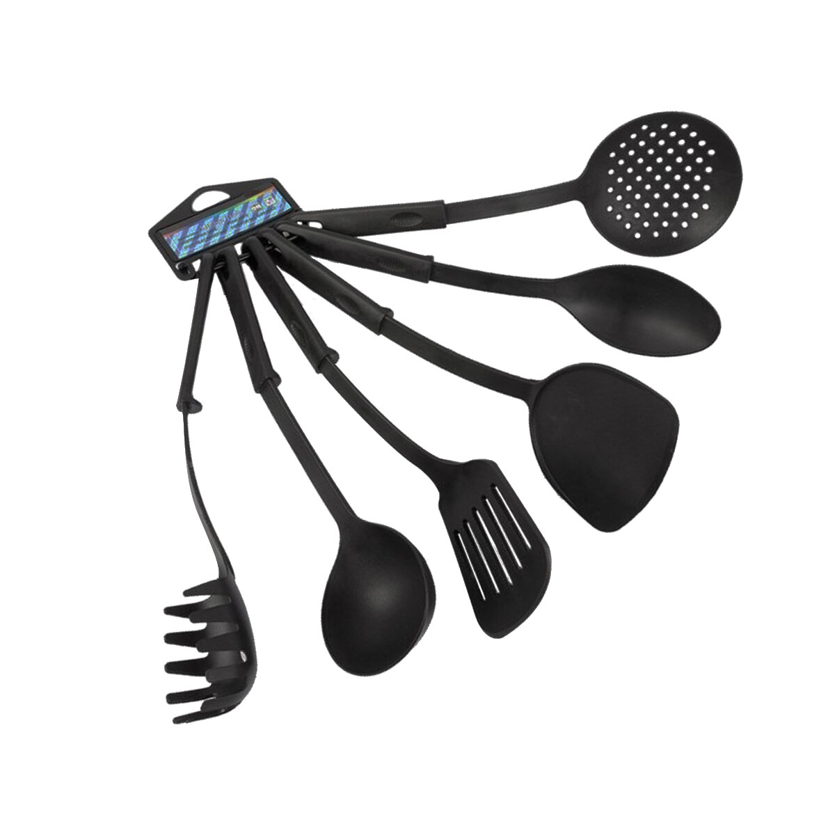 Set Utensillos De Cocina Nylon X6 Mango Espatula 