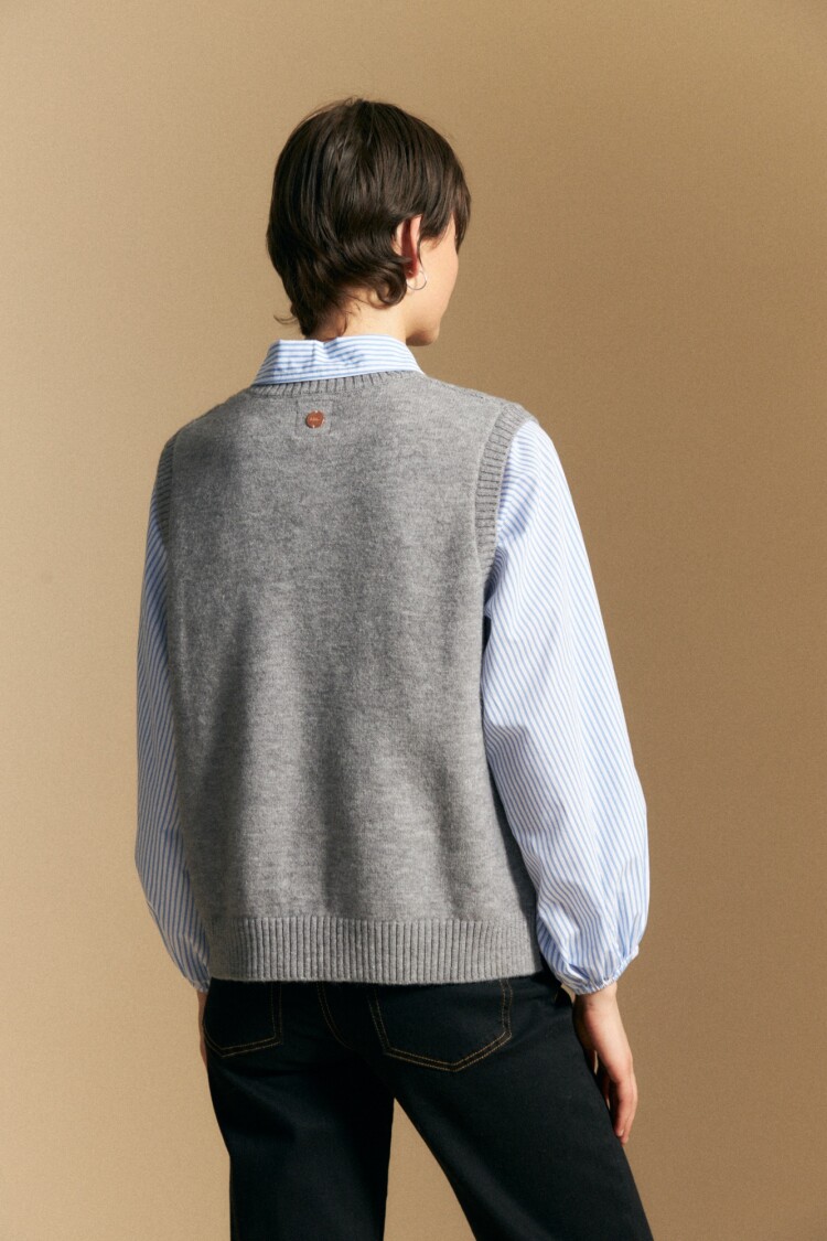 CHALECO FEIRA Gris Melange