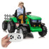 Tractor Eléctrico A Batería Infantil Con Remolque TRACTOR ELECTRICO FL3388B VERDE AMARILLO
