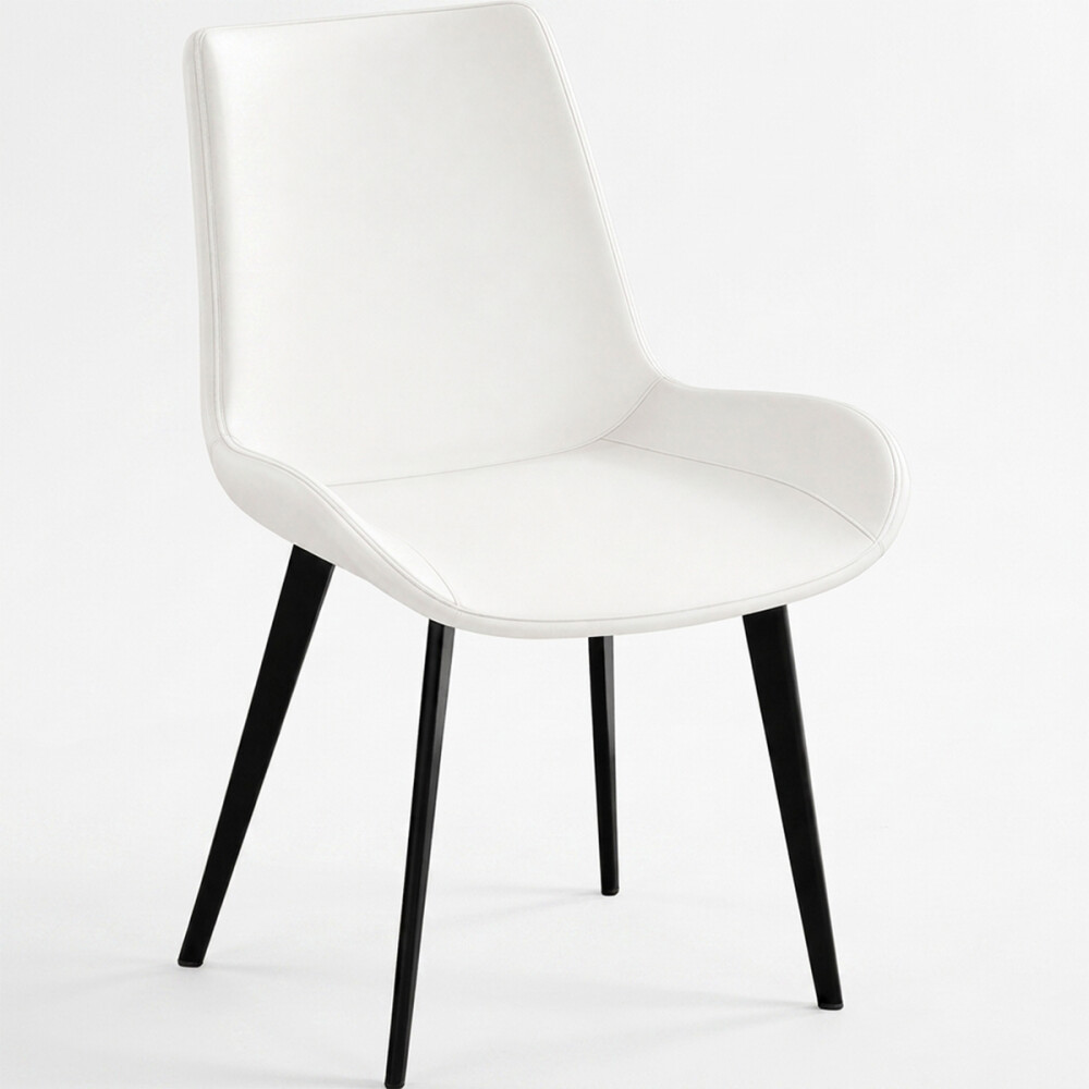 Juego De Comedor Mesa vidrio Símil Mármol + 4 Sillas Ecocuero Mesa blanca + 4 sillas blancas