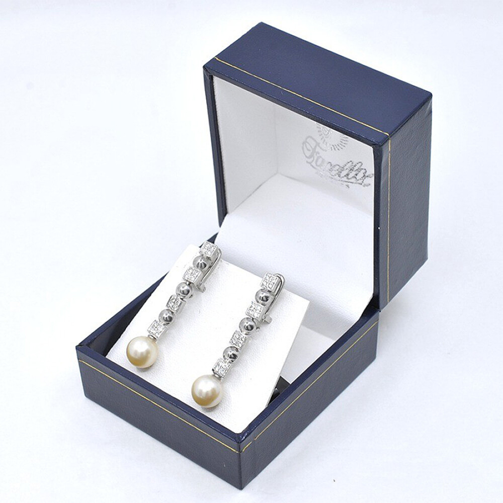 Caravanas En Oro 18K, Brillantes Y Perlas De Cultivo Caravanas En Oro 18K, Brillantes Y Perlas De Cultivo