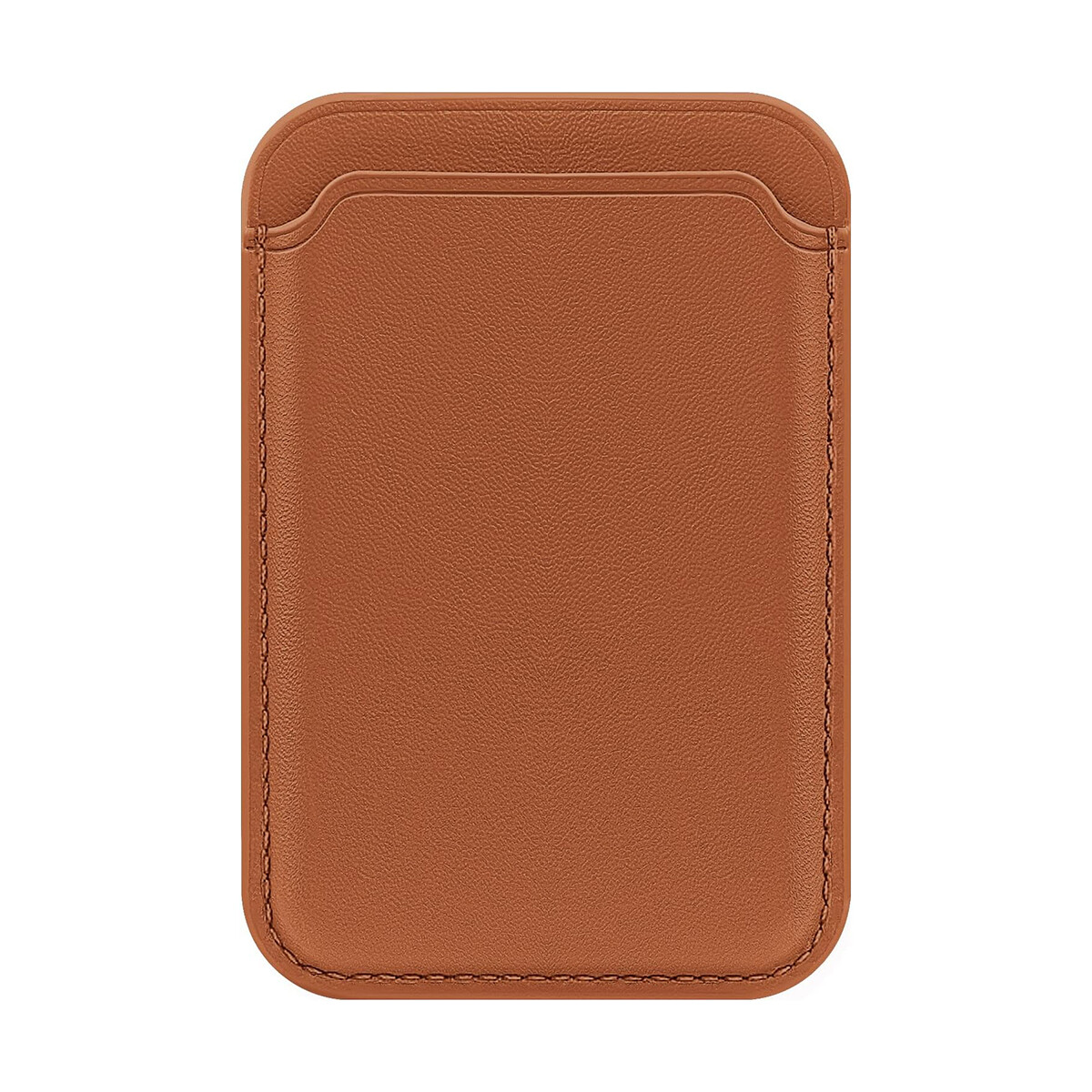 Tarjetero para Celular Tipo Billetera de Cuero Magnético MagSafe - Brown 