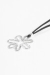 Collar cord dije flor plateado