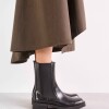 Bota caña media Demna en efecto cuero box Negro