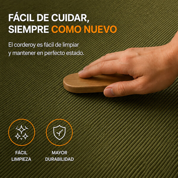 Sofá Sillón Cama ComboHome Teddy Premium 3 Cuerpos Corderoy Verde 1