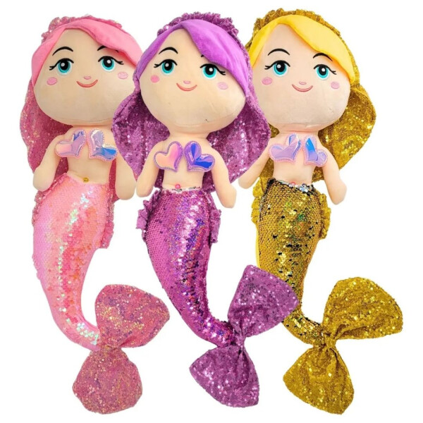 Peluche Infantil con forma de Sirenas. Dorado