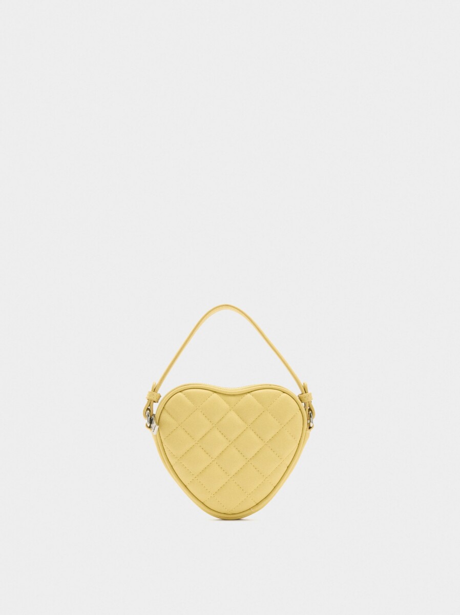 Mini Bolso De Mano Corazón - amarillo 