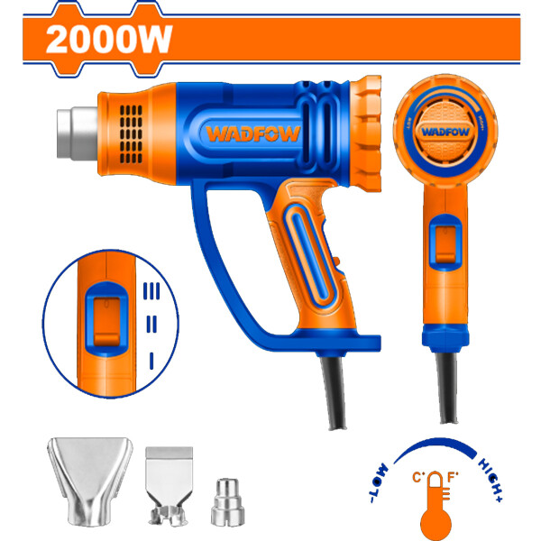PISTOLA DE CALOR 2000W TEMP AJUSTABLE WADFOW WHG1520 PISTOLA DE CALOR 2000W TEMP AJUSTABLE WADFOW WHG1520
