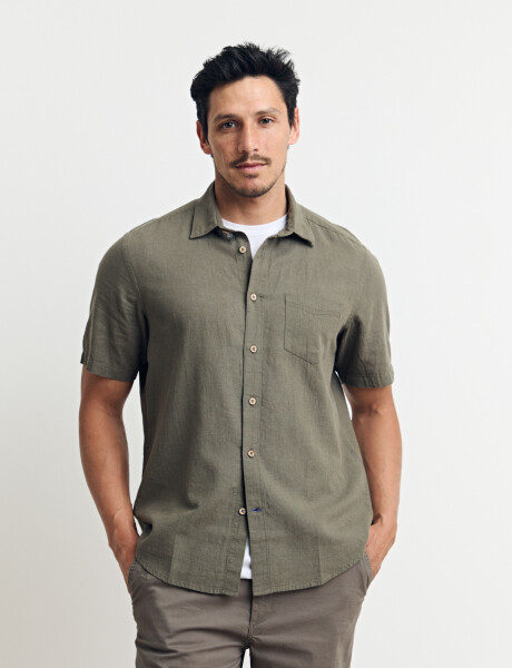 012265 CAMISA HARRINGTON LABEL Oliva