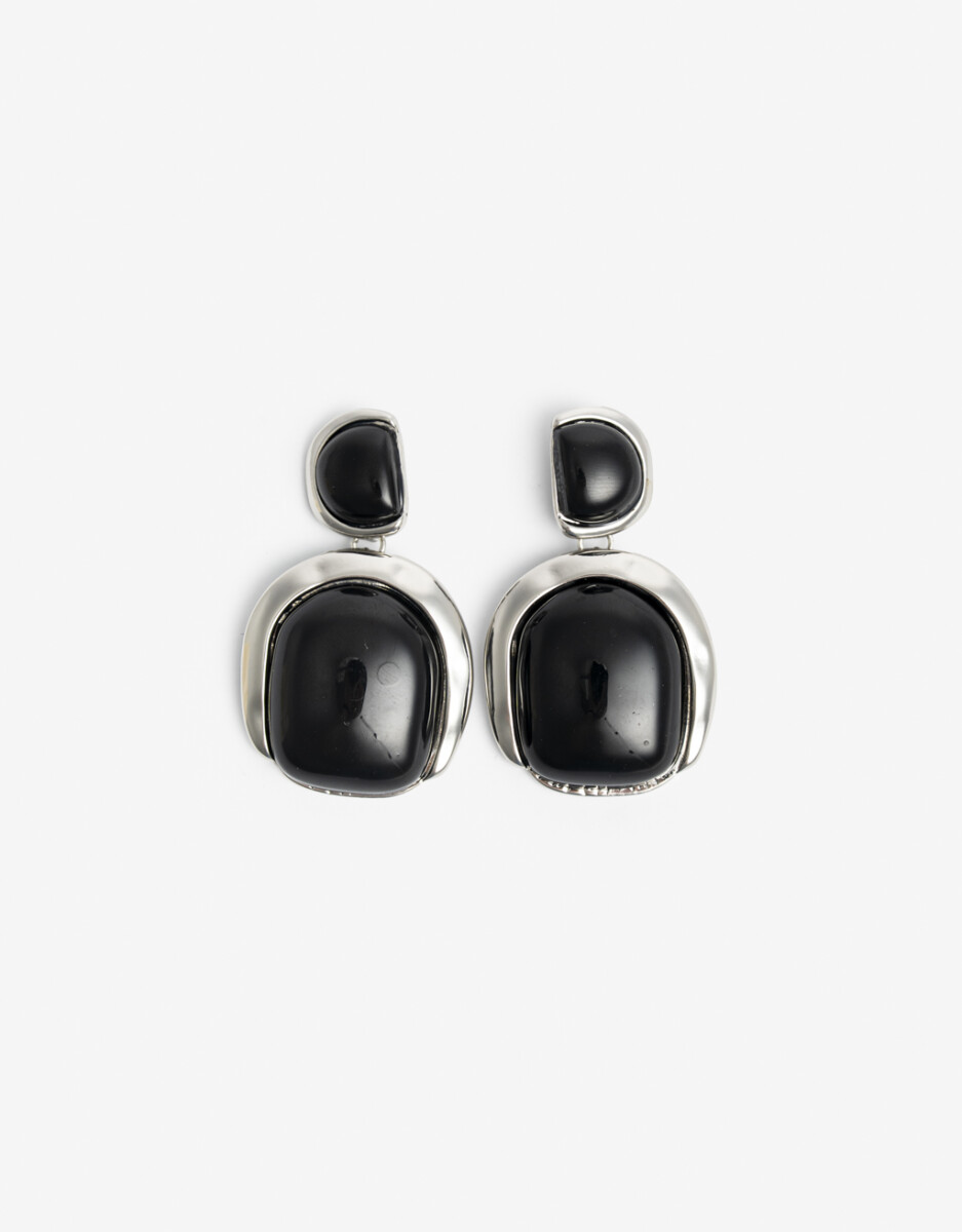 Aros Colgantes Cortos Black Resin 